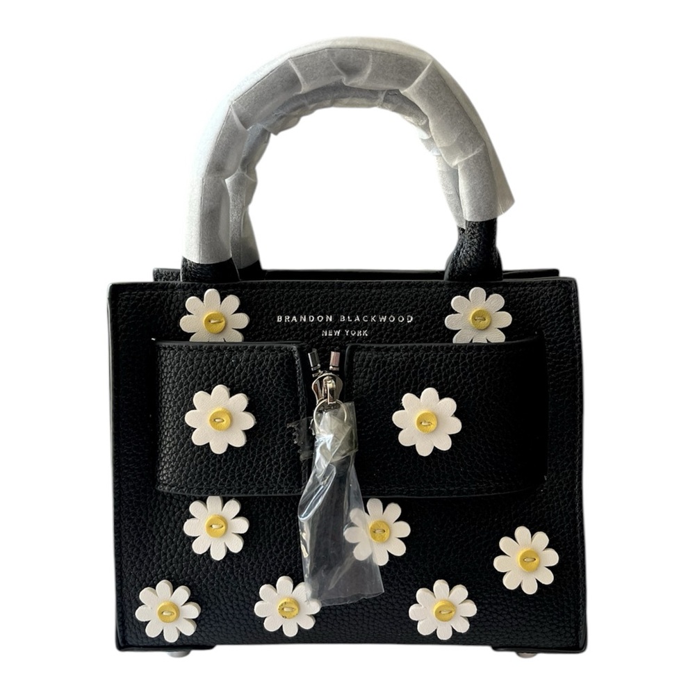 Brandon Blackwood Black and White Daisy Satchel - Picture 1 of 9